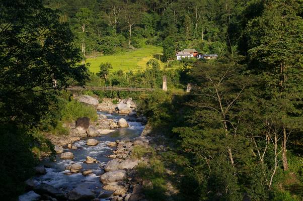 Indien; Sikkim; Hängebrücke