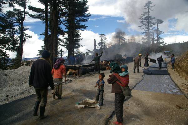 Bhutan; Trongsa; Bauarbeiten